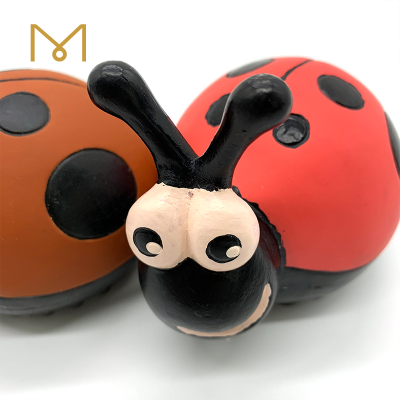 Latex Squeaky Ladybird Dog Toy Soft Natural Puppy Toys for Interactive Play 4pcs in One Pack
