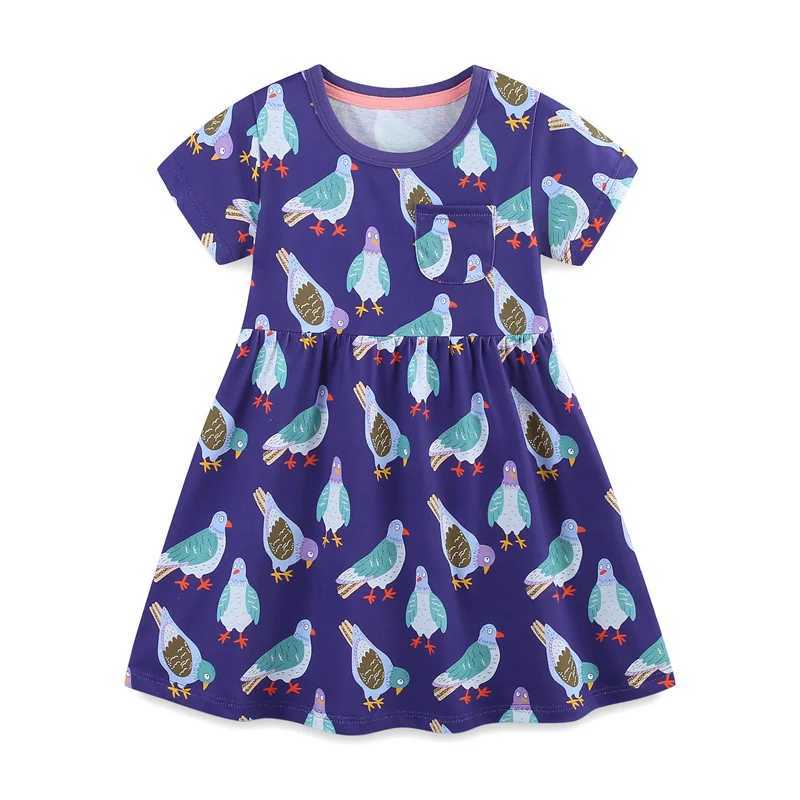 2-7T New Arrival Girls Dresses Summer Girls Party Dress Animals Print Birthday Kids School Children Clothing Toddler Dresses X250528