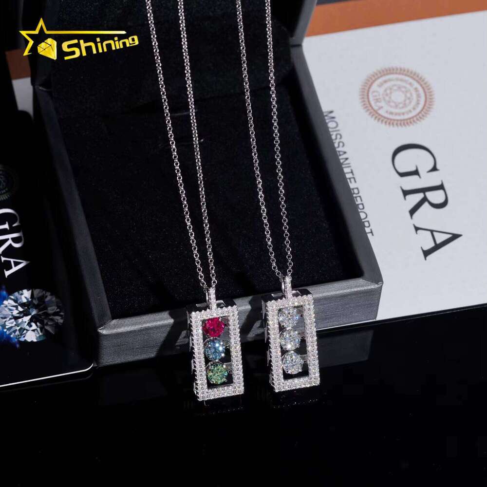Men Hip Hop Jewelry Pass Dia Tester Gold Plated Real Sier Trafic Sign Iced Out VVS Custom Moissanite Pendant