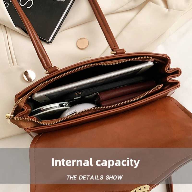 England Style Retro Shoulder Bags High-Grade Sense Underarm Vintage Red Ladies Commuter Bag PU Leather Handbag Purse Y250528