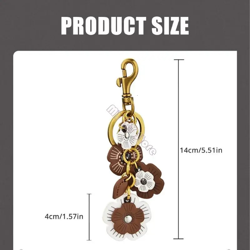 Stylish Leather Flower Keychain Bag Pendant Car Keyring Charm Unique Hanging Pendant Present for Women 250527