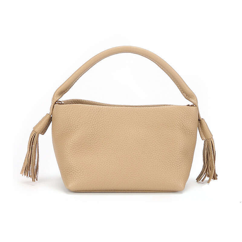 Autumn Winter New Fashion Tassel Basket for Women High-end Handbag Top Layer Cowhide Crossbody Shoulder Bag