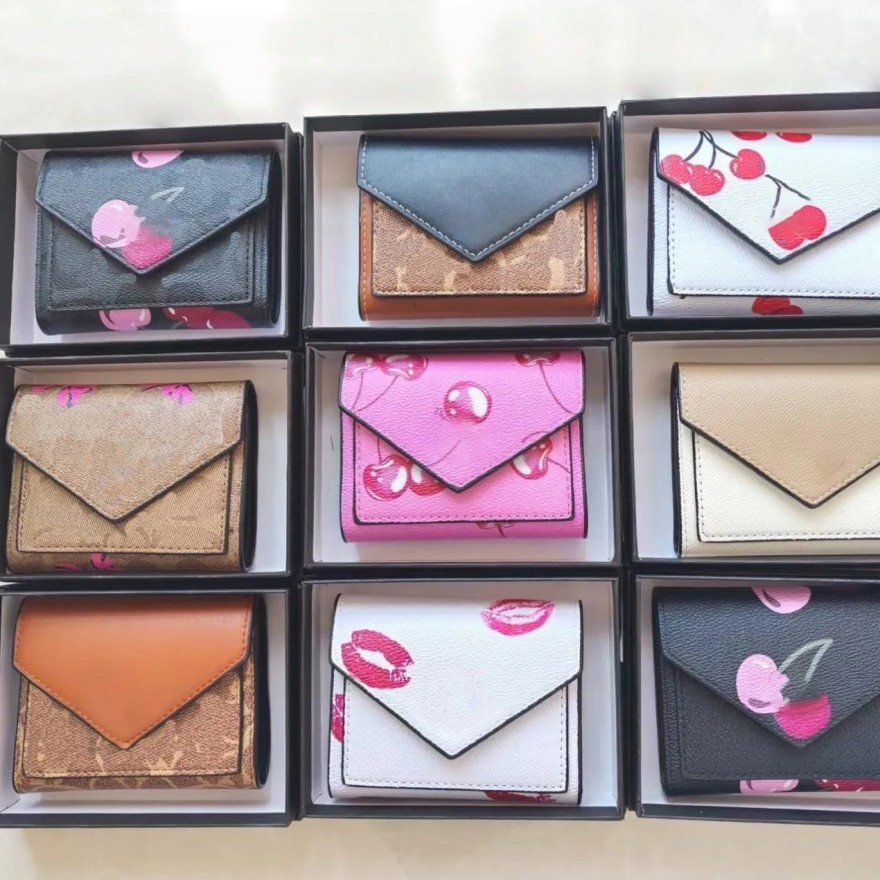 Designer wallet womens high quality flap luxury wallets for women short bag woman portefeuille card holder zippy leather small Card Holders purse wallet with Box