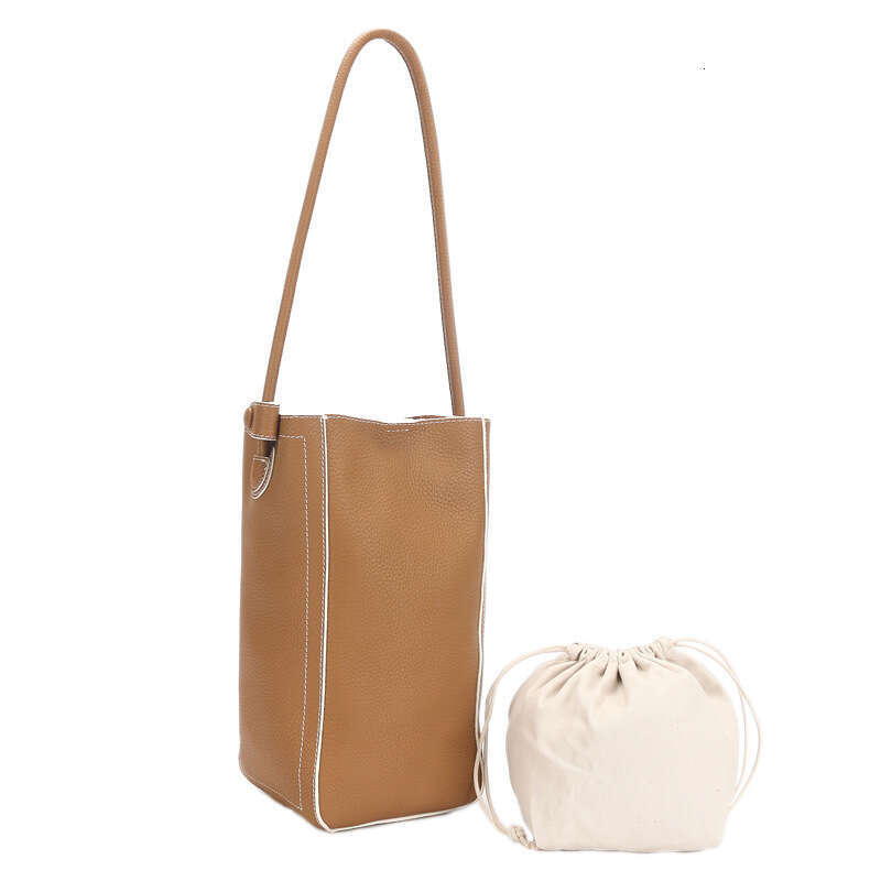 2023 New Korean Style Niche Women's Fashion High-end Underarm Simple Single Shoulder Large Capacity Bucket Bag