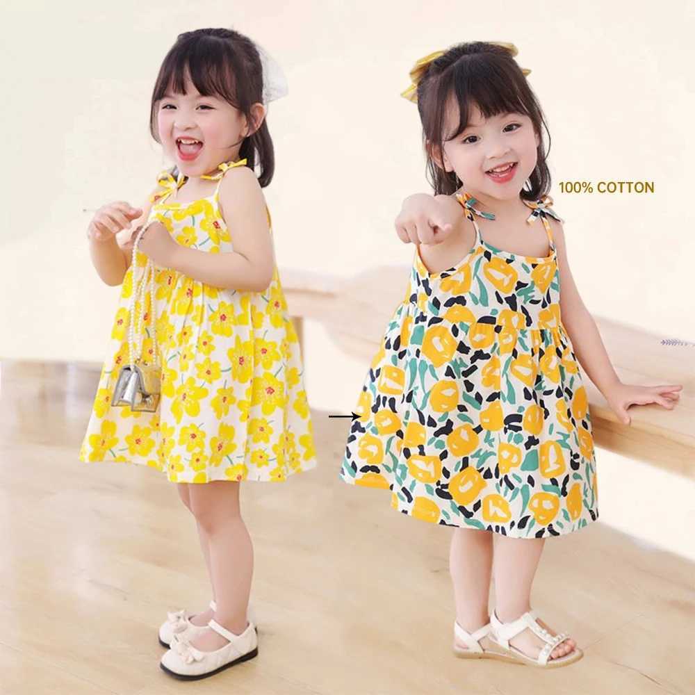 Summer Cute Girls Dress kids Girl Clothes Sleeveless Suspender Childrens Clothing Princess Print Cotton Casual Dresses X250528