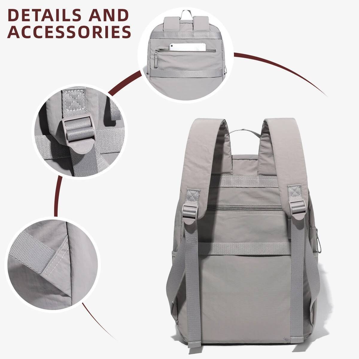 Cloth Women's Casual Lightweight Backpack, Computer Trolley Case, Large Capacity School Bag, Travel