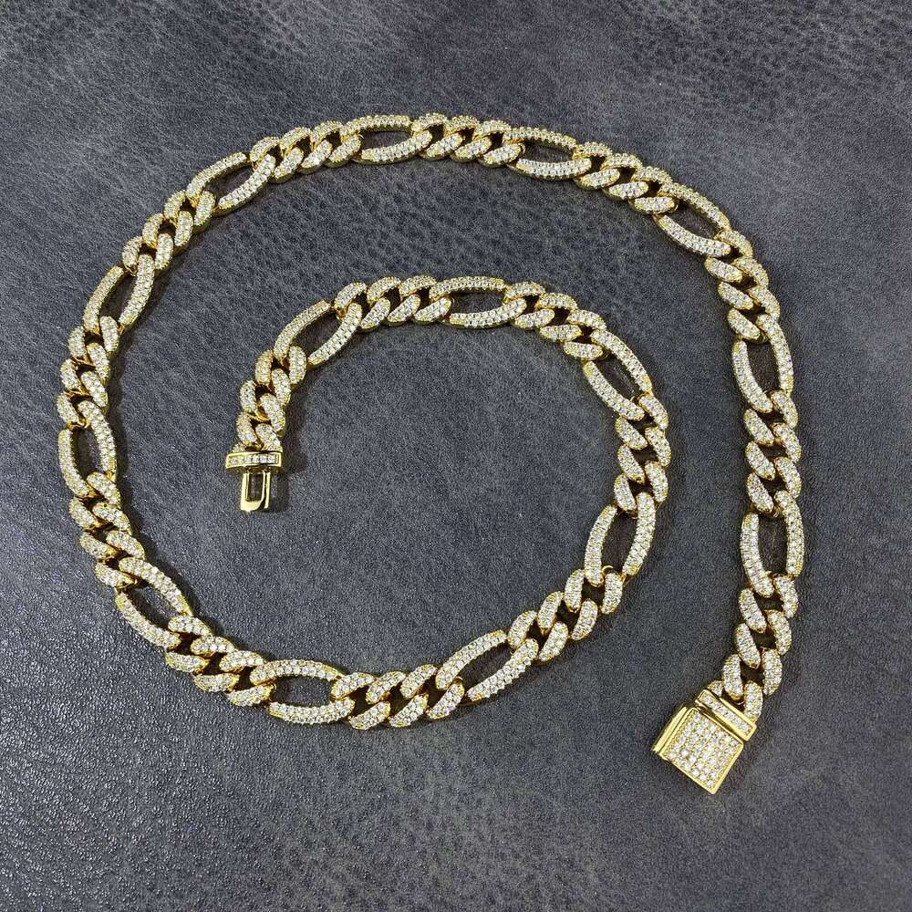 Sterling Sier VVS D Colour Moissanite LINK Hip Pop Iced Out Cuban Cut Choker Men Necklace Chain