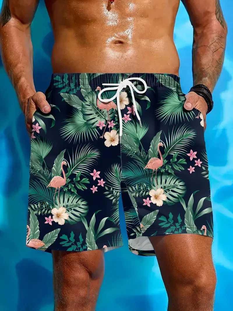 Coconut Leaves Man Swimwear Beach Briefs Summer Big Size 4XL Swimwear Men Board Shorts Casual Hawaiian 3D Flower Designer Shorts X250528