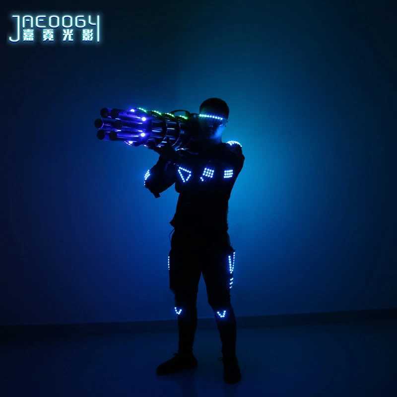 LED Luminous Armor Light Up Jacket Glowing Costumes Dancing Performance Clothes DJ Stage Wear W250528