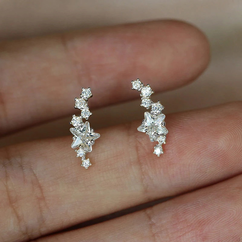 Huitan Dainty Stars Stud Earrings for Women Low-key Exquisite Girls Ear Accessories Daily Wear Simple Stylish Jewelry Drop Ship 250527