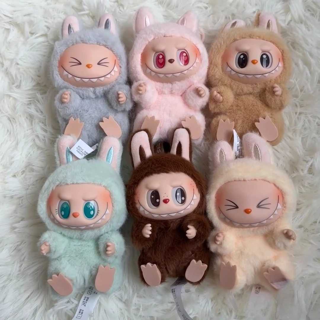The Monster Labubu Sit-Down Party Series -Moving aron Doll Kawai Labubu Doll Figure Model Pendant Keychain surprise Gift X250528
