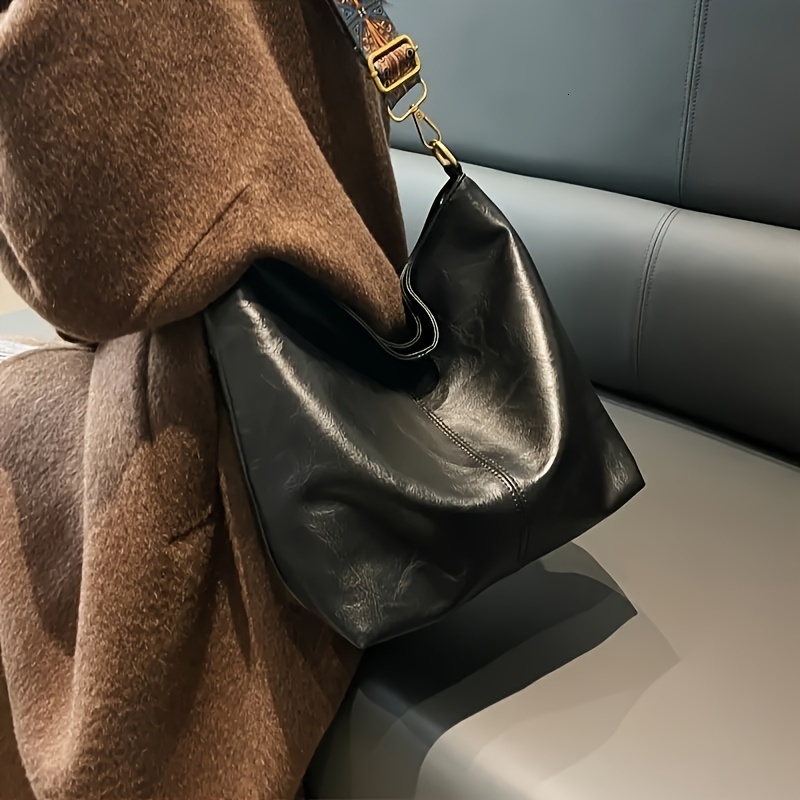 Wide Strap Simple Zipper Women's Bag