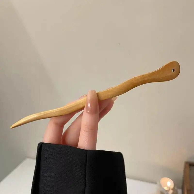 Chinese Style Elegant Wood Hair Stick For Women Girl Hairpins Simple Fork Vintage Hanfu Cheongsam Headwear Accessories 250519