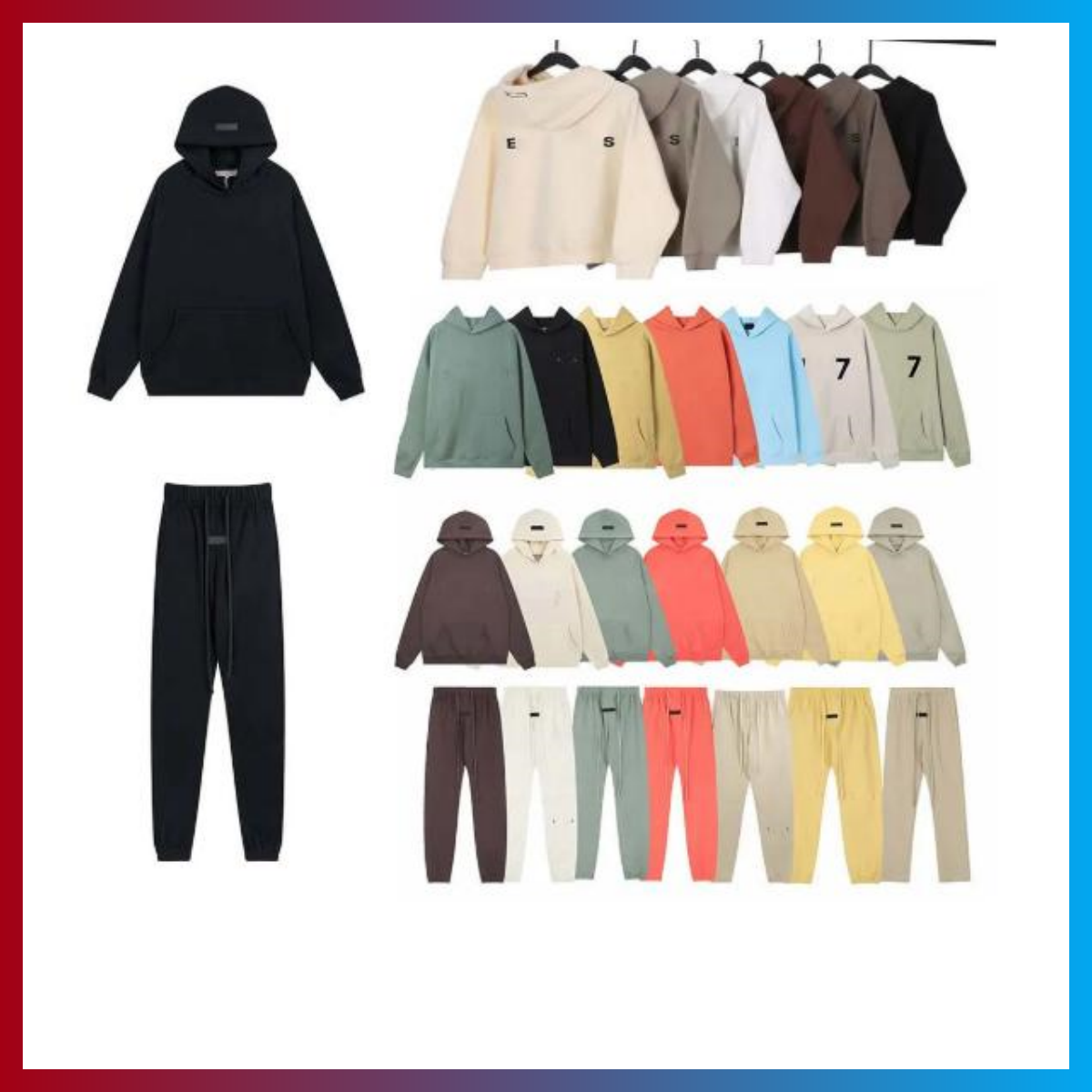 essensials 5A Men Women 3D Silicon Hoodies Skateboard Hip Hop essientals hoodie Oversize High Unisex Streetwear Sweatshirt Couples Clothing essential clothing 88