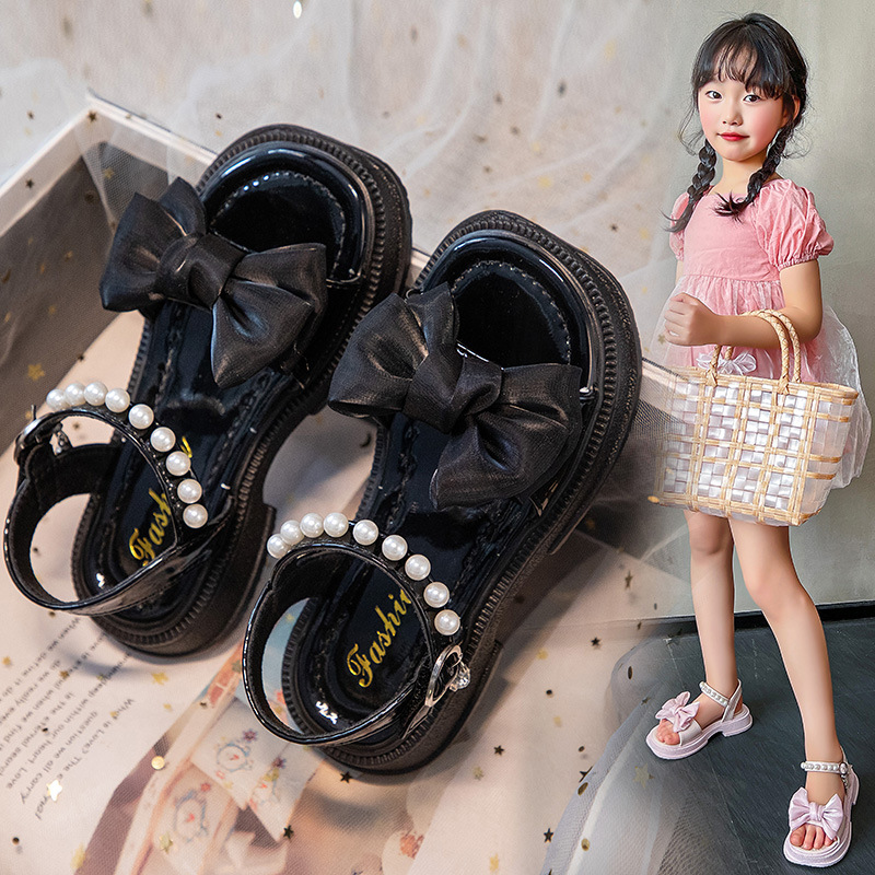 Kids Designer Shoes Summer Toddlers Sandals for Girls Pearl Bowknot Fashion Children Kidsnest Causal Party Wedding Flats Beach Shoes Sandals Sizes US9