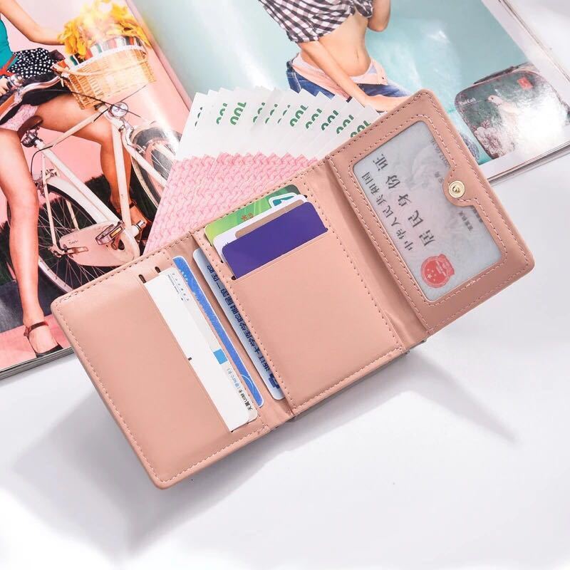 Free shipping designer wallet New Women's Short Coin Purse Korean Style Female Student Mini Cute Foldable Small Wallet Multi-Card Slot Card Holde