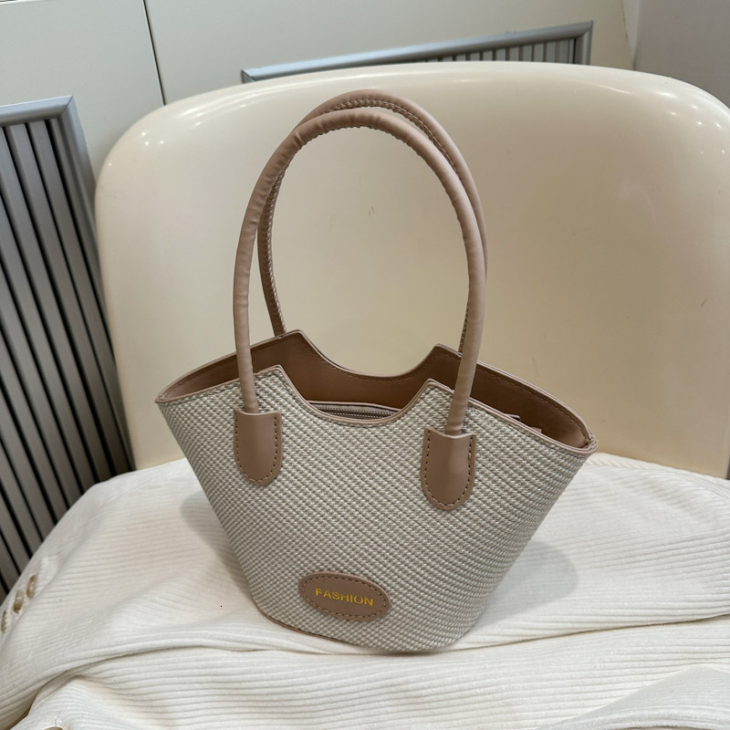 2025 new color blocked niche female fashion designer multifunctional cross body texture handheld bucket bag