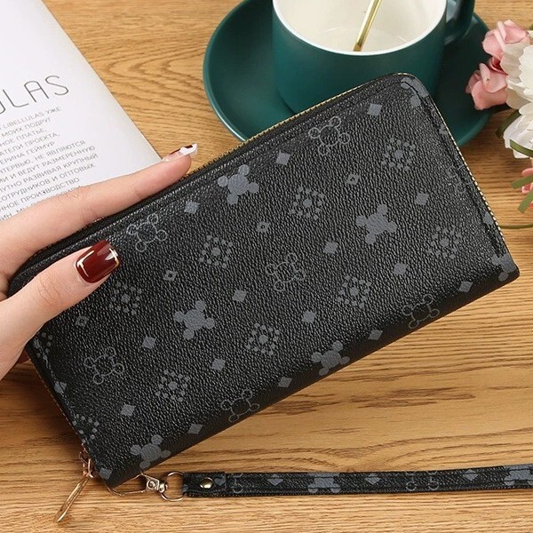 European and American Women's Zipper Wallet New Fashionable Large Capacity Multi Card Slot Wallet Designer Men's Wallet