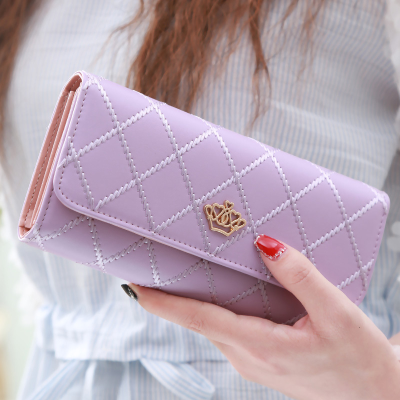 New hot selling women's wallet long multi-functional quilted crown embroidered women's large capacity wallet designer men's wallet