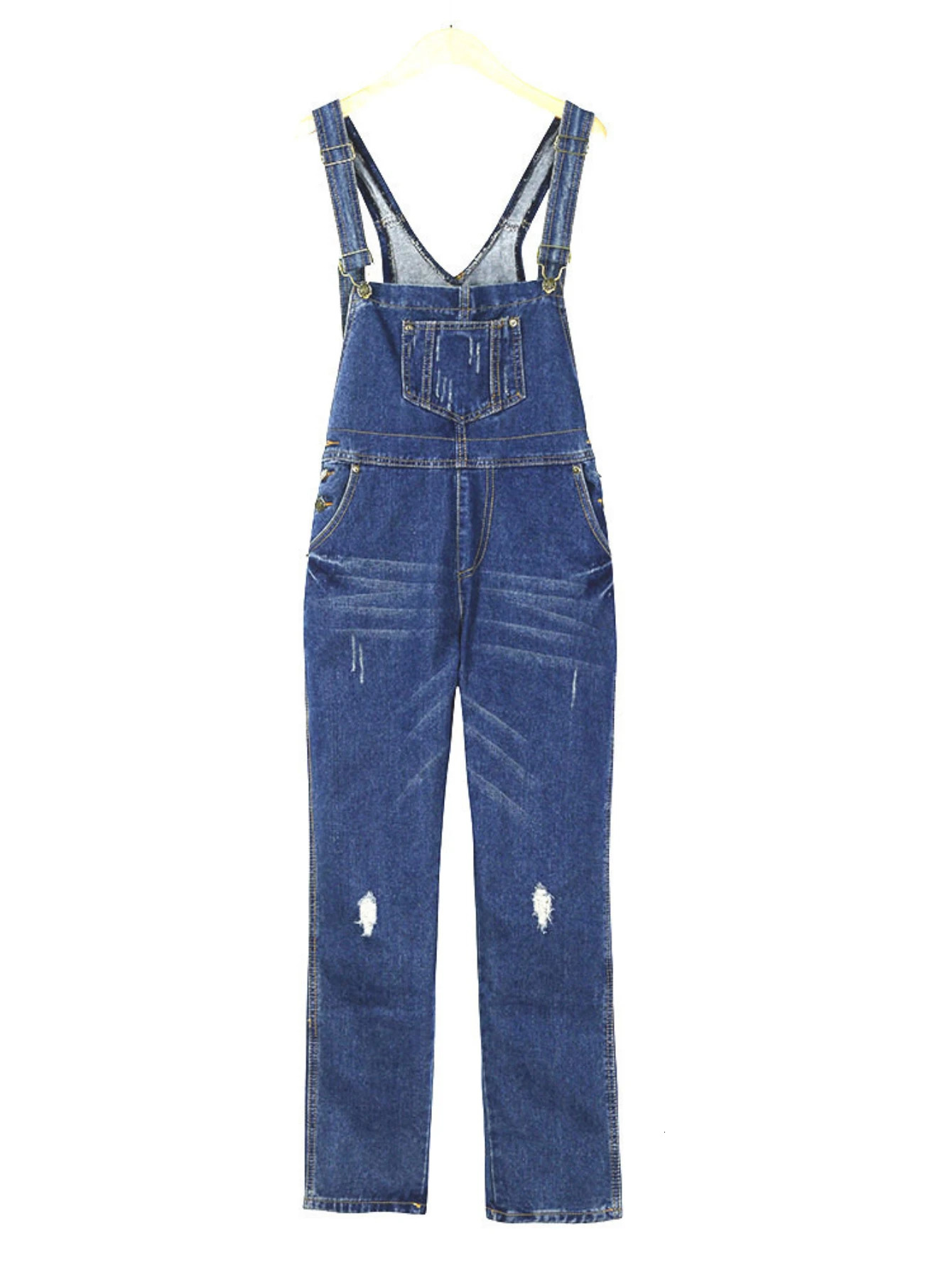 Overalls Jeans Women Suspenders Blue Pants Denim Wide Leg Long Pant Jumpsuits Button Pocket Rompers Maxi Straight Trousers 250523