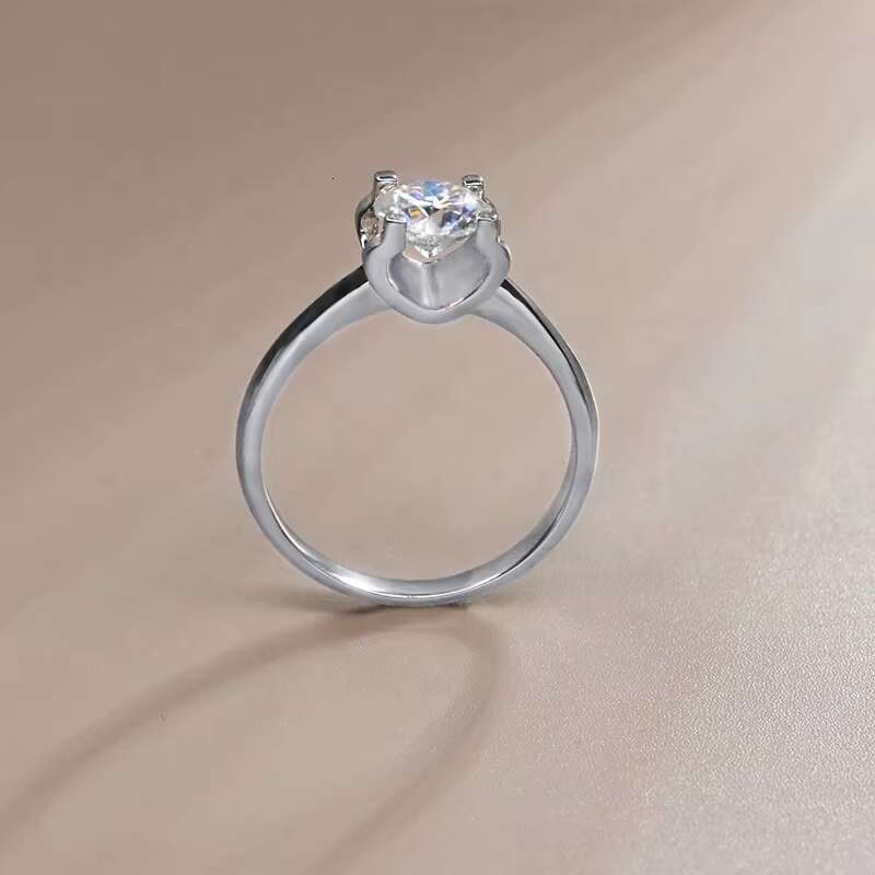 Fine Jewelry 925 Sterling Silver Ring VVS Moissanite Engagement Ring Diamond Moissante Ring for Women