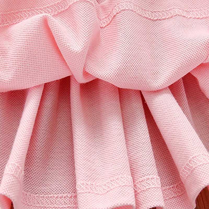 Little maven Party Dress Childrens Clothing 2024 Baby Girls Pink Dresses Rainbow Polo Summer Holiday Dresses Kids Clothes X250528