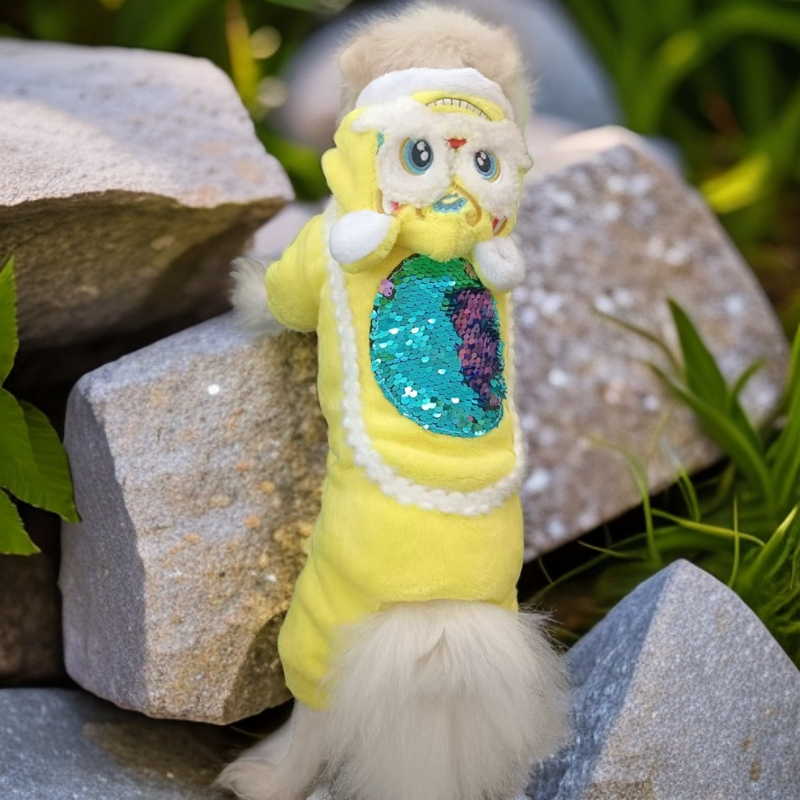 Pet clothing, lion dance sequins, four legged clothes