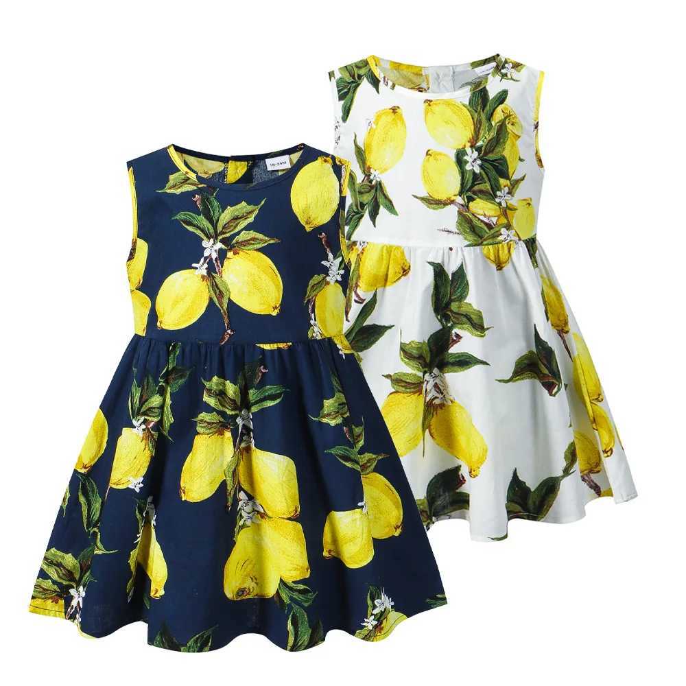 Summer Kids Clothes Girl Korean Fashion Lemon Sleeveless Cotton Toddler Dress Baby Dresses Children Boutique Clothing BC1120 X250528