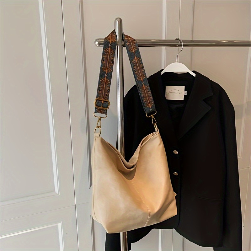 Wide Strap Simple Zipper Women's Bag