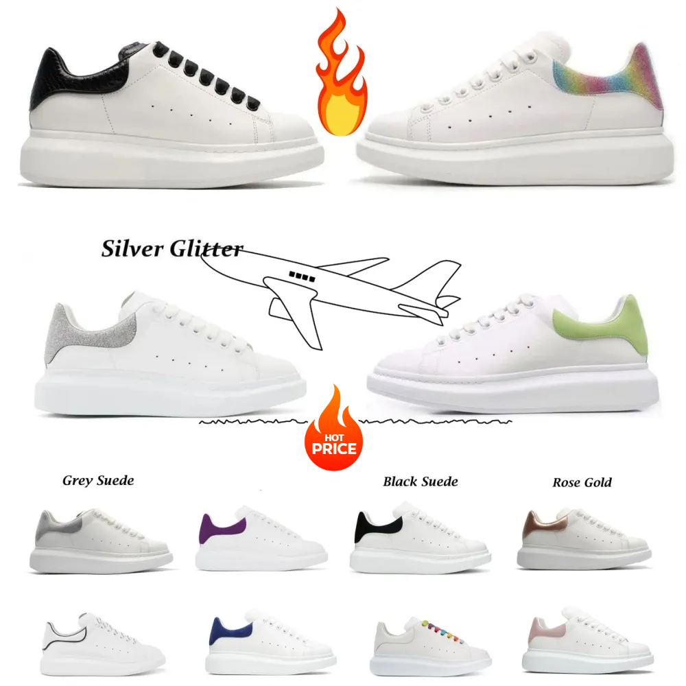 2025 Designer Oversized Women Casual Shoes Leather Lace Up Men Fashion Platform Sneakers White Black Suede Chaussures de Espadrilles