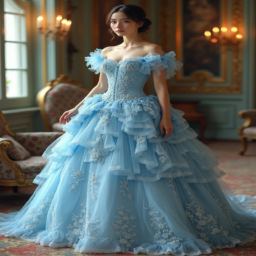 Incantato Blue Marie Antoinette Abito Da Ballo 2025 Empress Duchess Victorian A…