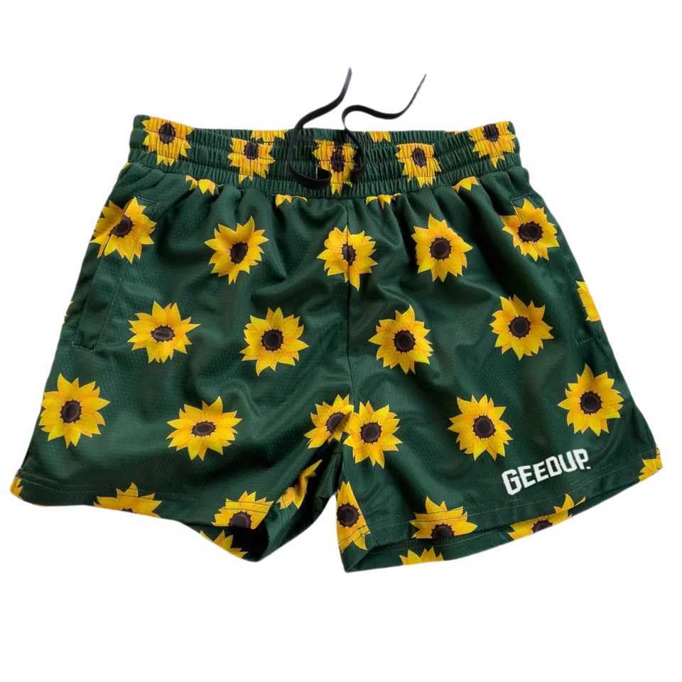 2025 Summer Mens Beach Pants Mesh Fabric Casual Fashion Brand Chrysanthemum Print Shorts X250528