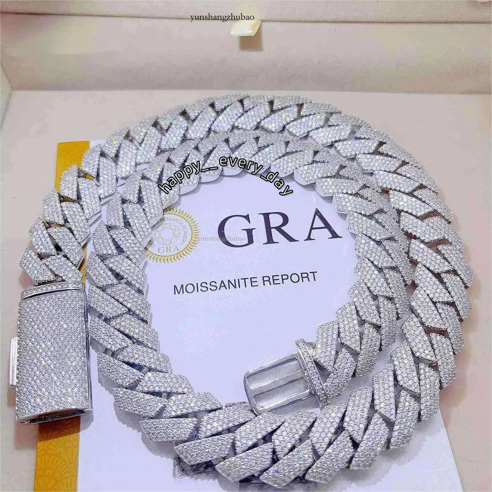 moissanite necklace designer jewelry cuban k chain Iced Out Pass Dia Tester Sterg Sier Necklace Vvs Moissanite chains for men necklaces