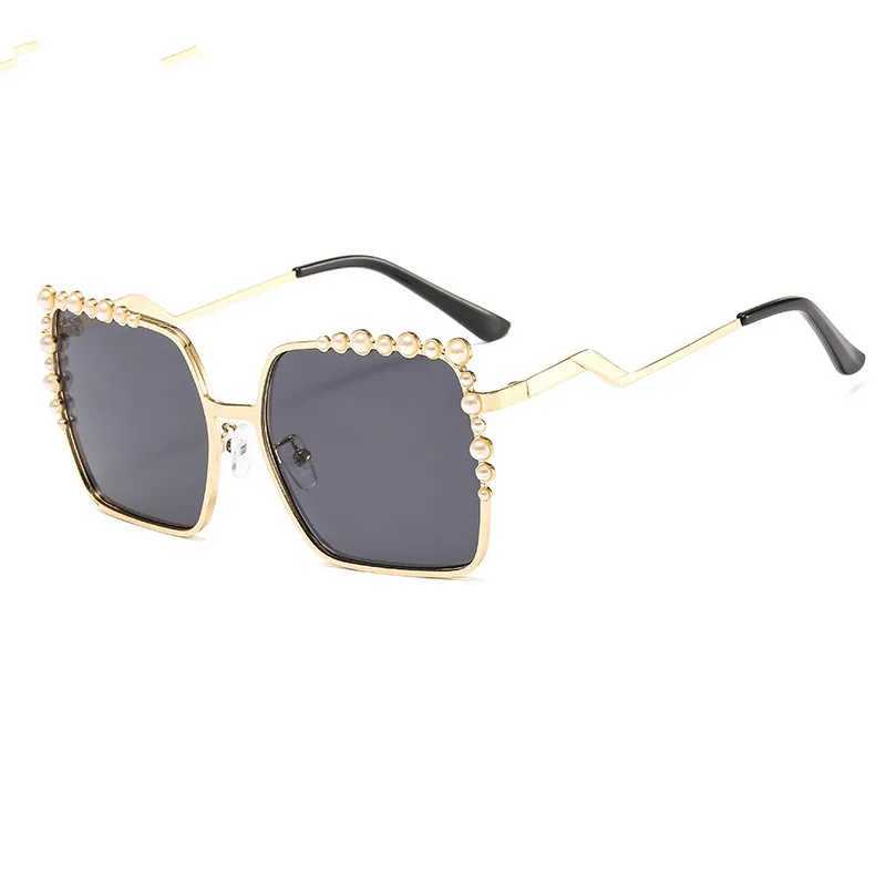 Oversized Square Sunglasses Ladies 2024 New Luxury Pearl Sunglasses Women Brand Designer Fashion Shades big Square W250528