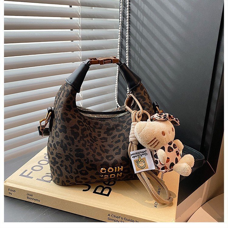 Luxury Brand Designer Bag Leopard Print Commuting For Women 2025 New Style Trendy, Versatile, Simple Design, Crossbody Handbag