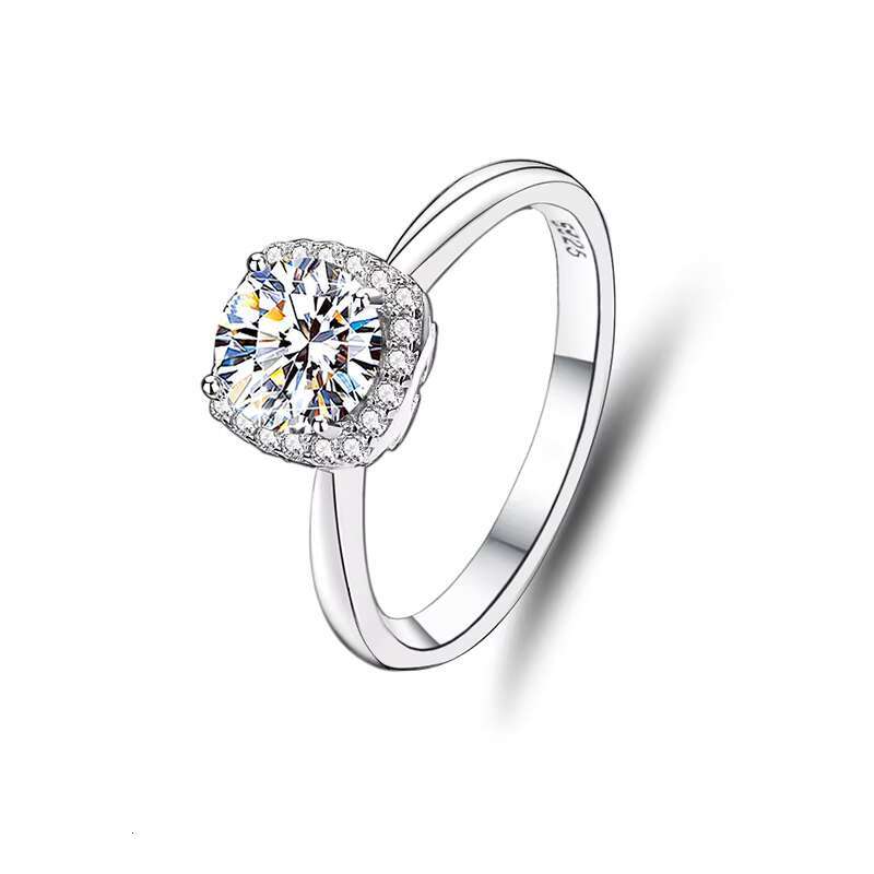 925 Sterling Silver Moissanite Ring 1.0ct Moissanite Diamond Women Luxury Wedding Rings for Women