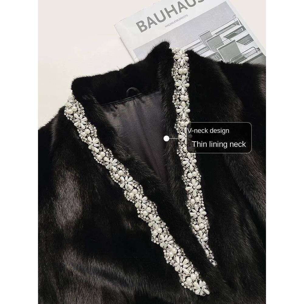 Veet Coat for Women, Faux Mink Fur Jacket , Thicken Outwear, Loose Casual, Long and Warm, Female Fashion, New, Winter, 2023