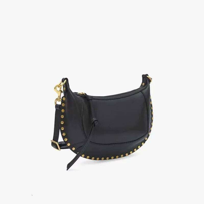 2025 New Fashion Women Single-Shoulder Black Rivet Retro Crossbody Luxurious Design Ladies Underarm Bag