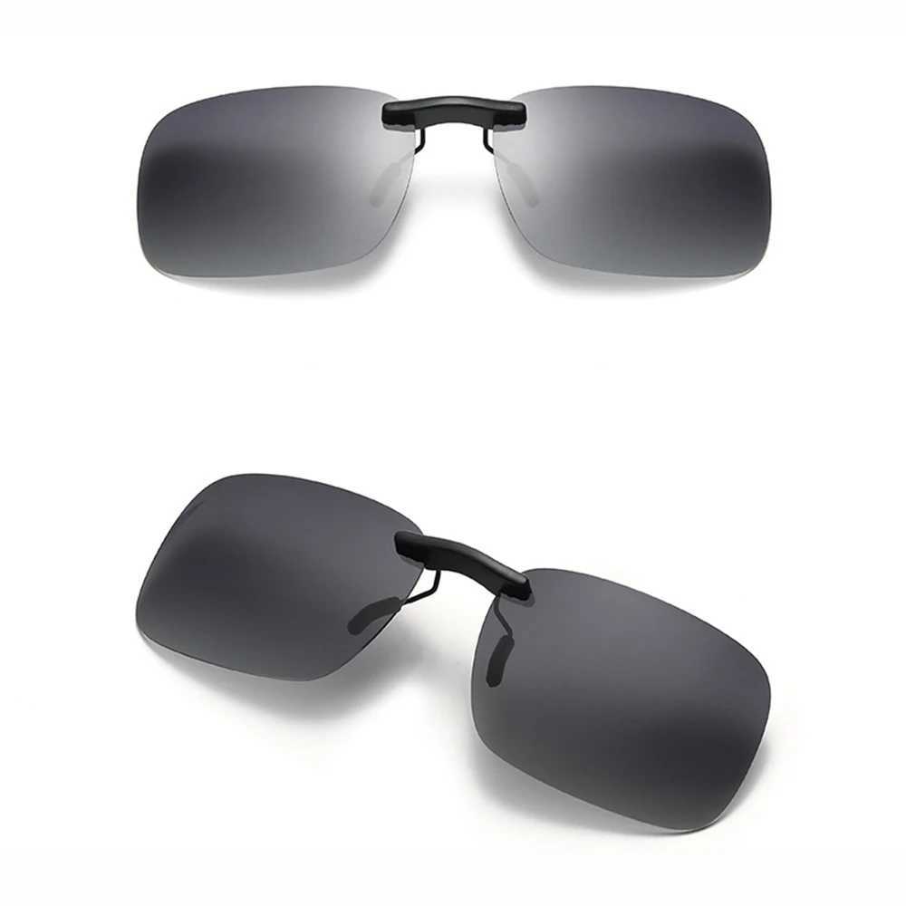 KLASSNUM Polarized Rimless Men Clip On Sunglasses Glasses Narrow Clip-on Lenses Women Anti-glare Sunglasses UV400 Goggles New In W250528