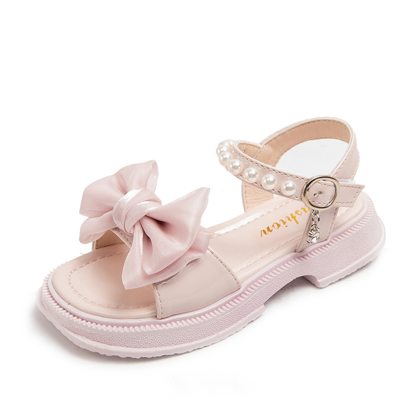 Kids Designer Shoes Summer Toddlers Sandals for Girls Pearl Bowknot Fashion Children Kidsnest Causal Party Wedding Flats Beach Shoes Sandals Sizes US9