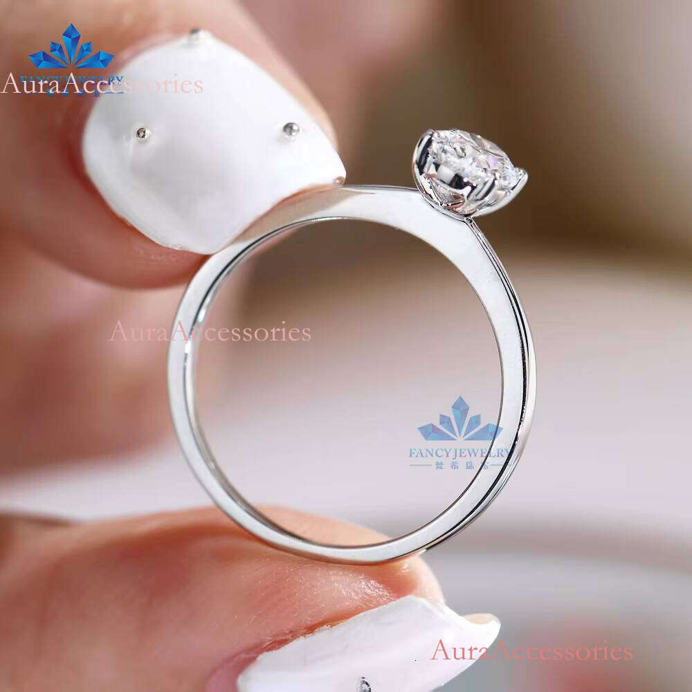 2025 High Quality 14K White Gold Lab Grown Dia Ring Oval Cut 1CT 2CT Engagement Wedding Jewelry From CVD HPHT IGI
