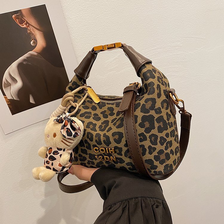 Luxury Brand Designer Bag Leopard Print Commuting For Women 2025 New Style Trendy, Versatile, Simple Design, Crossbody Handbag