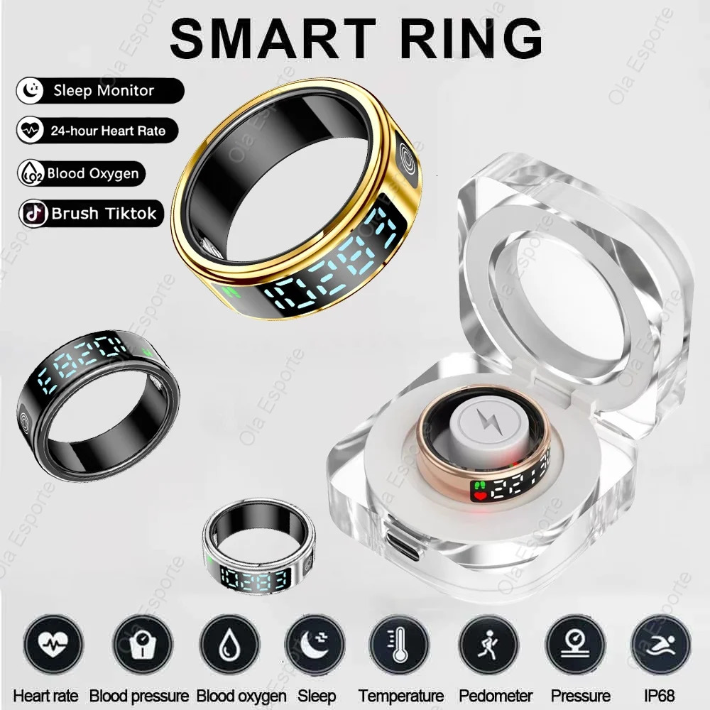 Smart Ring For Men Women Heart Rate Blood Oxygen Monitoring Multi Sports Modes 5ATM IP68 Waterproof smartring For Android IOS 250519
