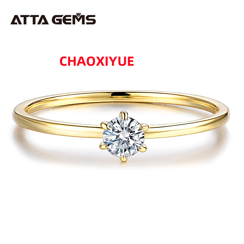 Direct Selling Moissanite Engagement Ring in 14k Yellow Gold Best Moissanite Ring Company Moissanite Rings for Sale