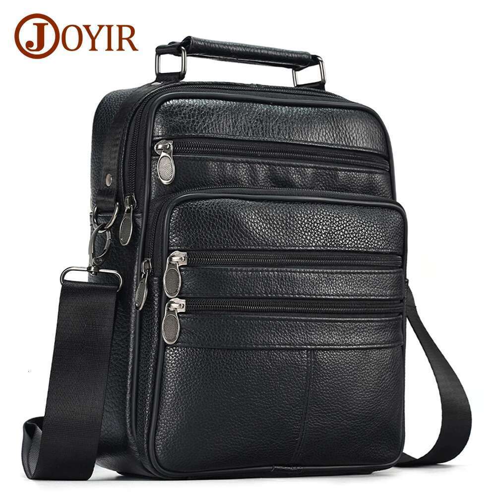 JOYIR Genuine Cowhide Leather Men Travel Sling Shoulder Crossbody For Male Casual Messenger Bag Satchel Bags