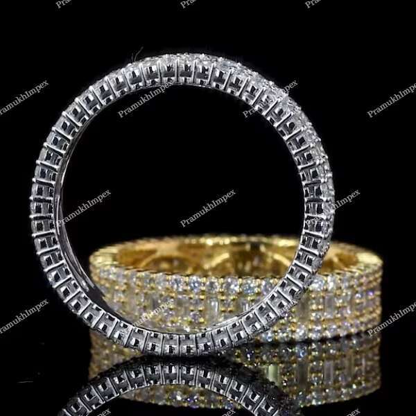 S925 Sterling Silver VVS Moissanite Diamond Customized Yellow Gold White Gold Plated Fancy Trendy Ring Best Wholesale Price
