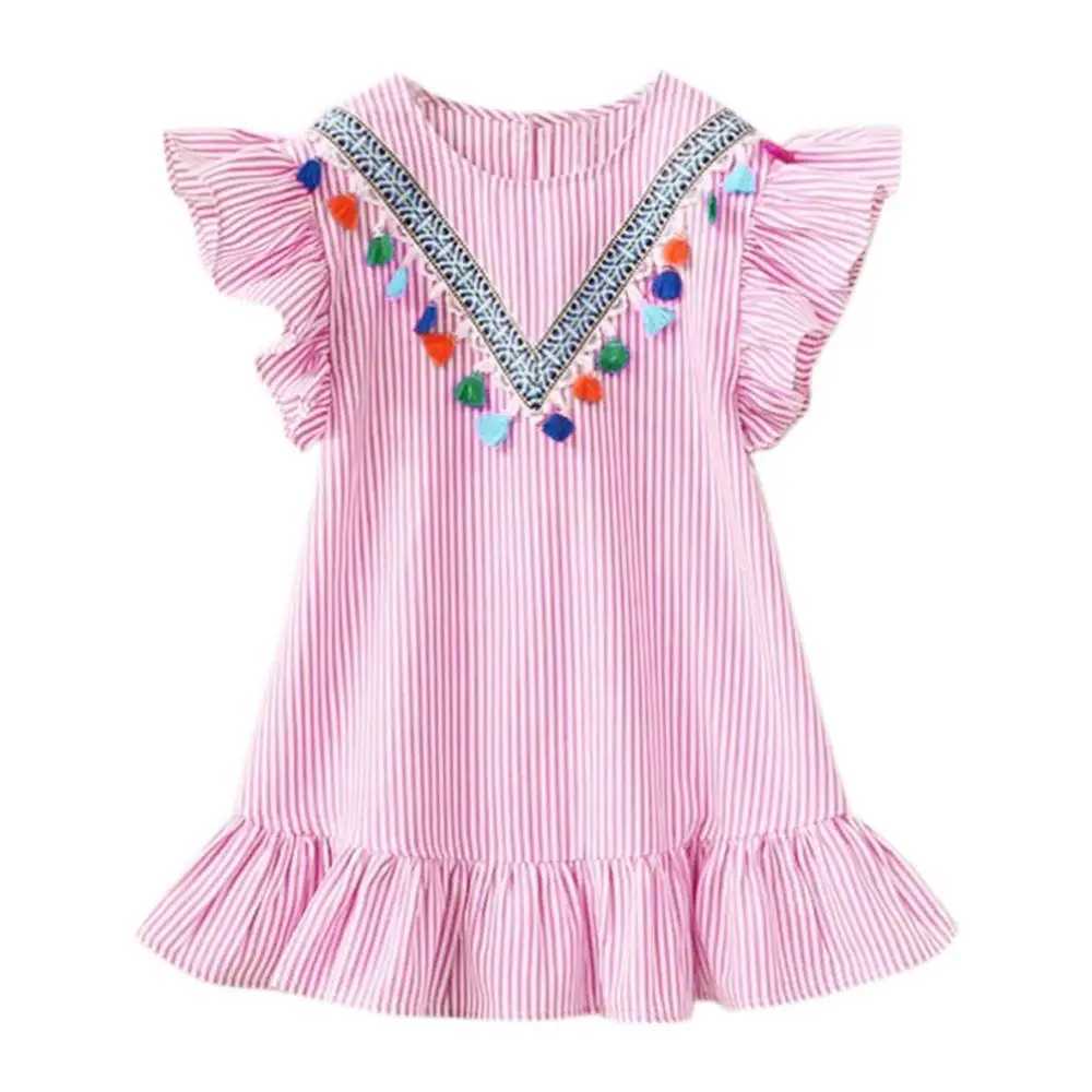 New Kids Dresses for Girls Clothes Summer Girl Stripe Princess Dress Toddler Baby Dress 1 2 3 4 5 6 7 Years Childrens Clothing X250528