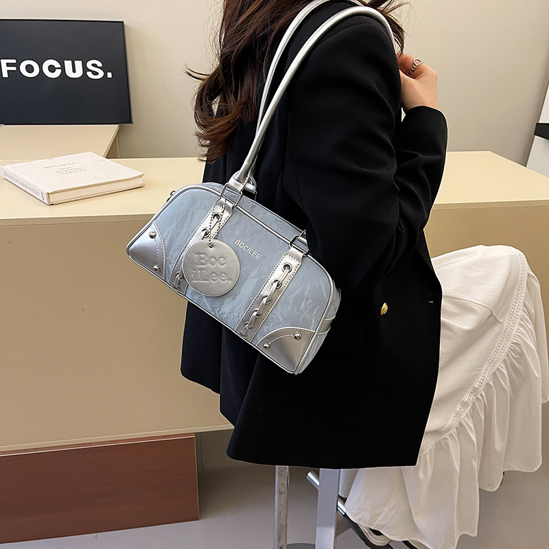 Women's Handbag Free Shipping Designer Bag 2025 Summer New Fashion Korean Style Shoulder Bag Trendy Hand-held Bowling Bag Versatile Crossbody Bag