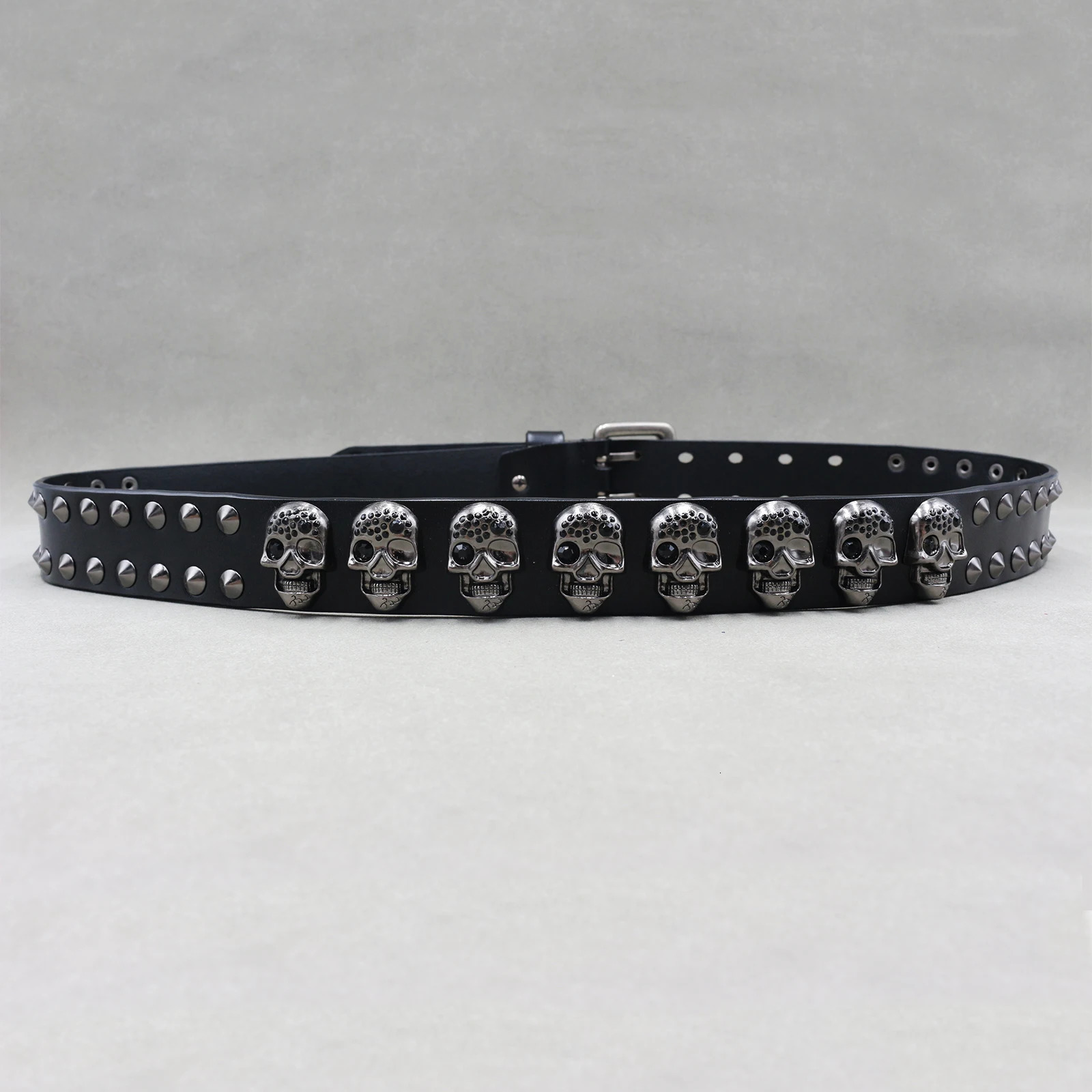 Heavy Metal Punk Belt Genuine Leather Hip Hop Belts For Men Cross Rivet Jeans belt male Strap Ceinture Homme belt 250520