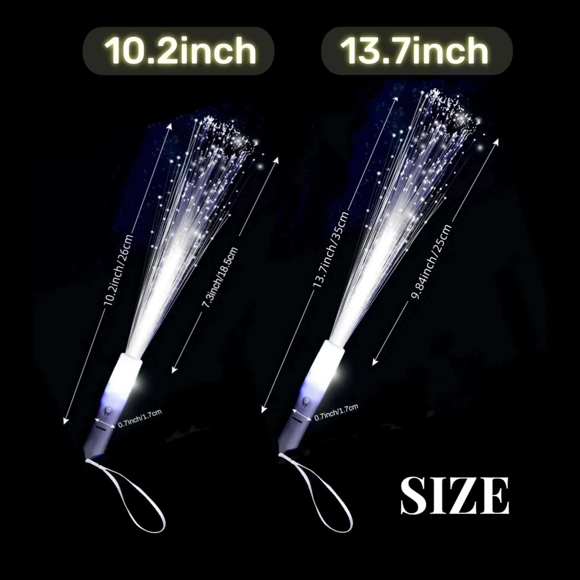 24-96PCS LED White Fiber Optic Wands For Wedding 3 Modes Flashing Glow Sticks for Kids Light Up Wand Dark Party Favors Birthday W250528